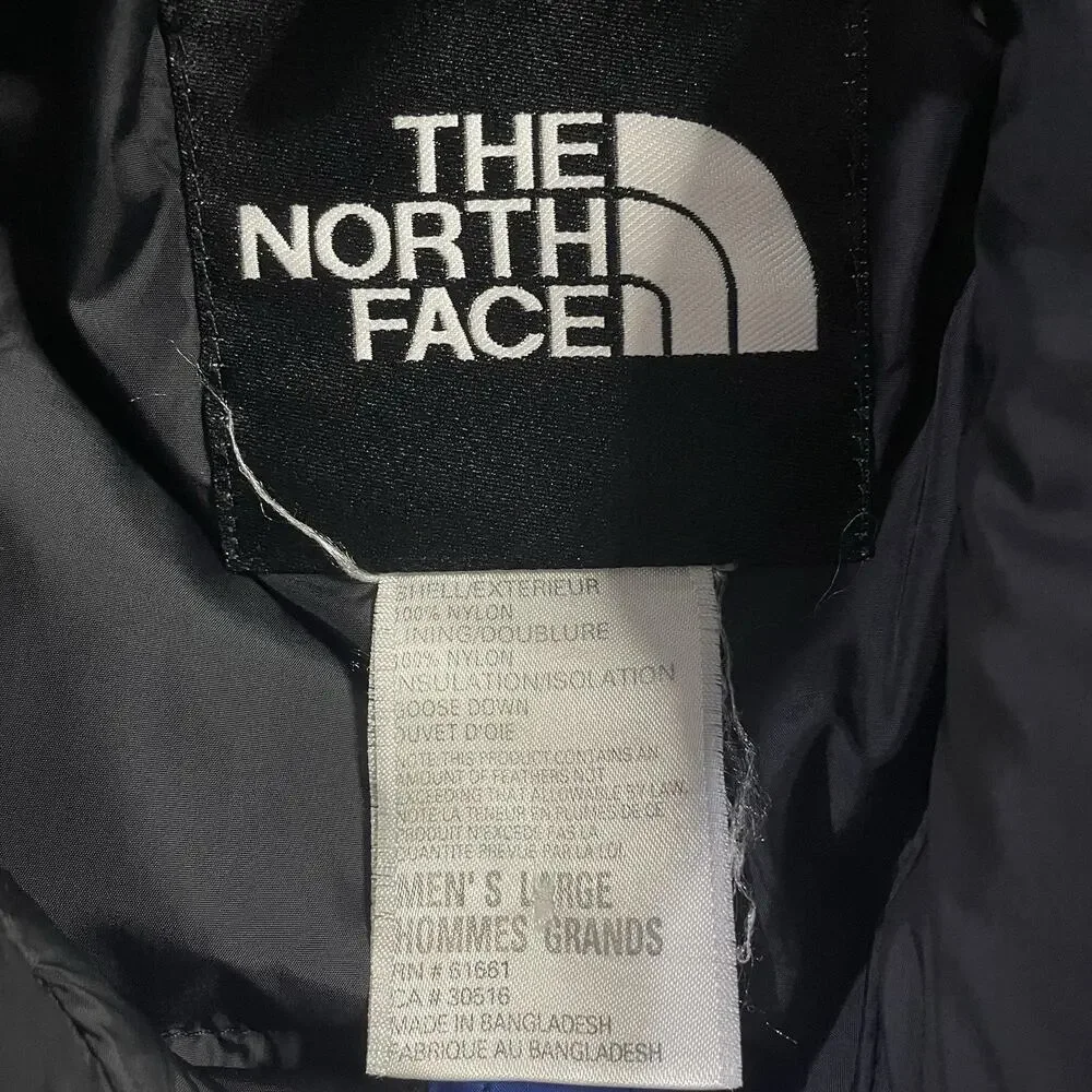 VTG 1998 The North Face Nuptse 700 Down Puffer Jacket‎ Blue Black Men's Large